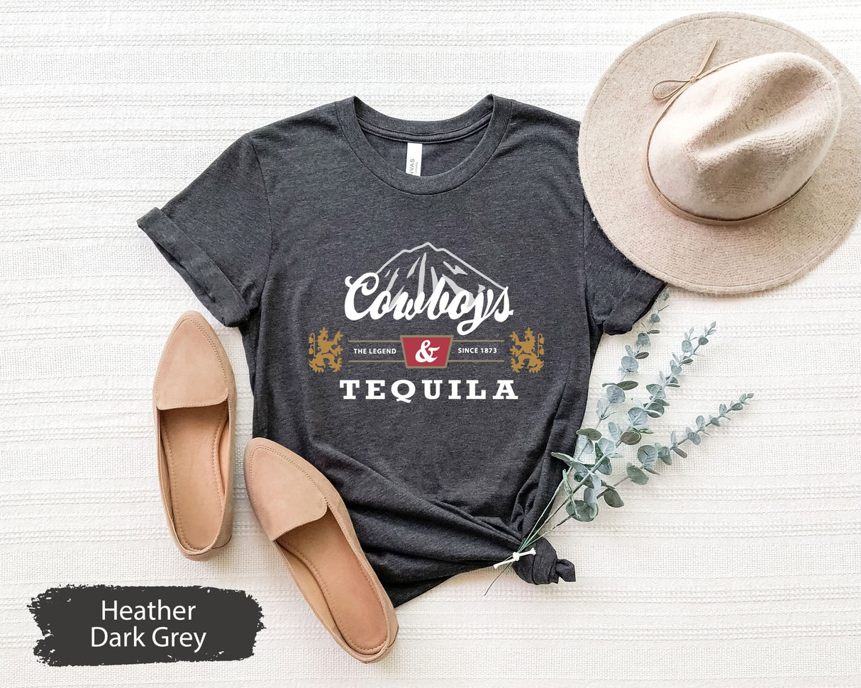 Cowboy and Tequila Shirt, Western Tshirt, Western Shirt, Cowboy Shirt, Cowgirl Shirt, Rodeo Shirt, Tequila Shirt, Tequila Western Shirt