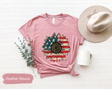 Sunflower Shirt, USA Flag Shirt, American Flag Shirt, Patriotic TShirt, USA T-Shirt, America Sunflower Shirt, USA Flag Flower Shirt