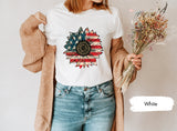 Sunflower Shirt, USA Flag Shirt, American Flag Shirt, Patriotic TShirt, USA T-Shirt, America Sunflower Shirt, USA Flag Flower Shirt