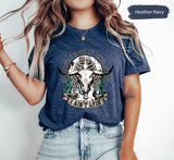 Boho Cow Skull Shirt, Howdy Shirt, Wild West Shirt, Western Graphic Tee, Cowgirl Shirt, Bull Skull Shirt, Southern Shirt, Western Shirt