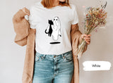 Cat Halloween Shirt, Ghost Halloween Shirt, Ghost Cat Shirt, Fall Shirt for Women, Funny Ghost Shirt, Halloween Ghost Cat Shirt, Ghost Tee