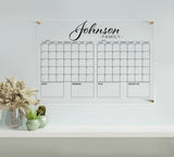 Personalized FREE PREVIEW Dry Erase Wall Calendar, Family Monthly Organizer, Weekly Planner, Vision Board, Family Wall Decor, Couple Gift - Arria Home