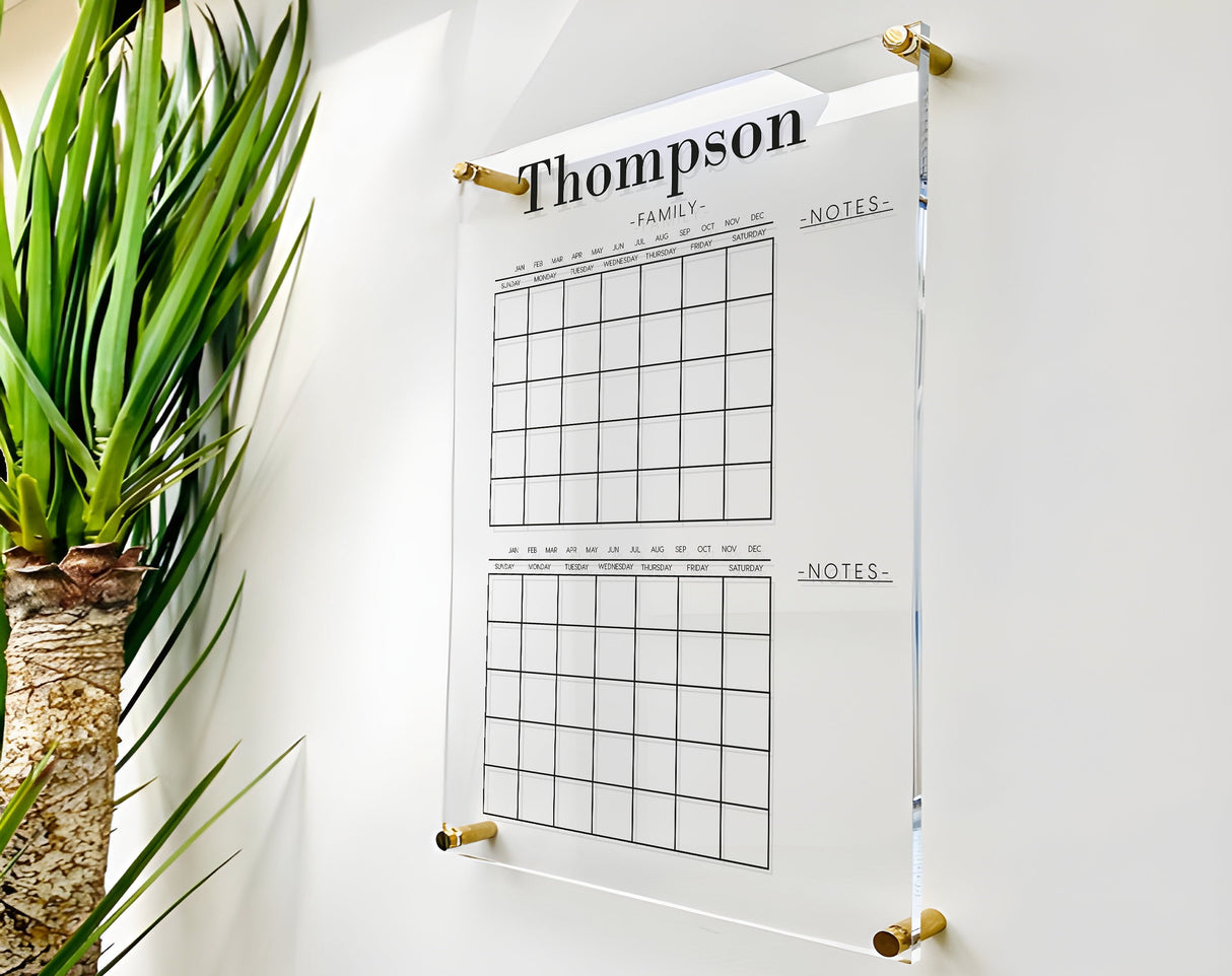 Personalized FREE PREVIEW Dry Erase Wall Calendar, Family Monthly Organizer, Weekly Planner, Vision Board, Family Wall Decor, Couple Gift - Arria Home