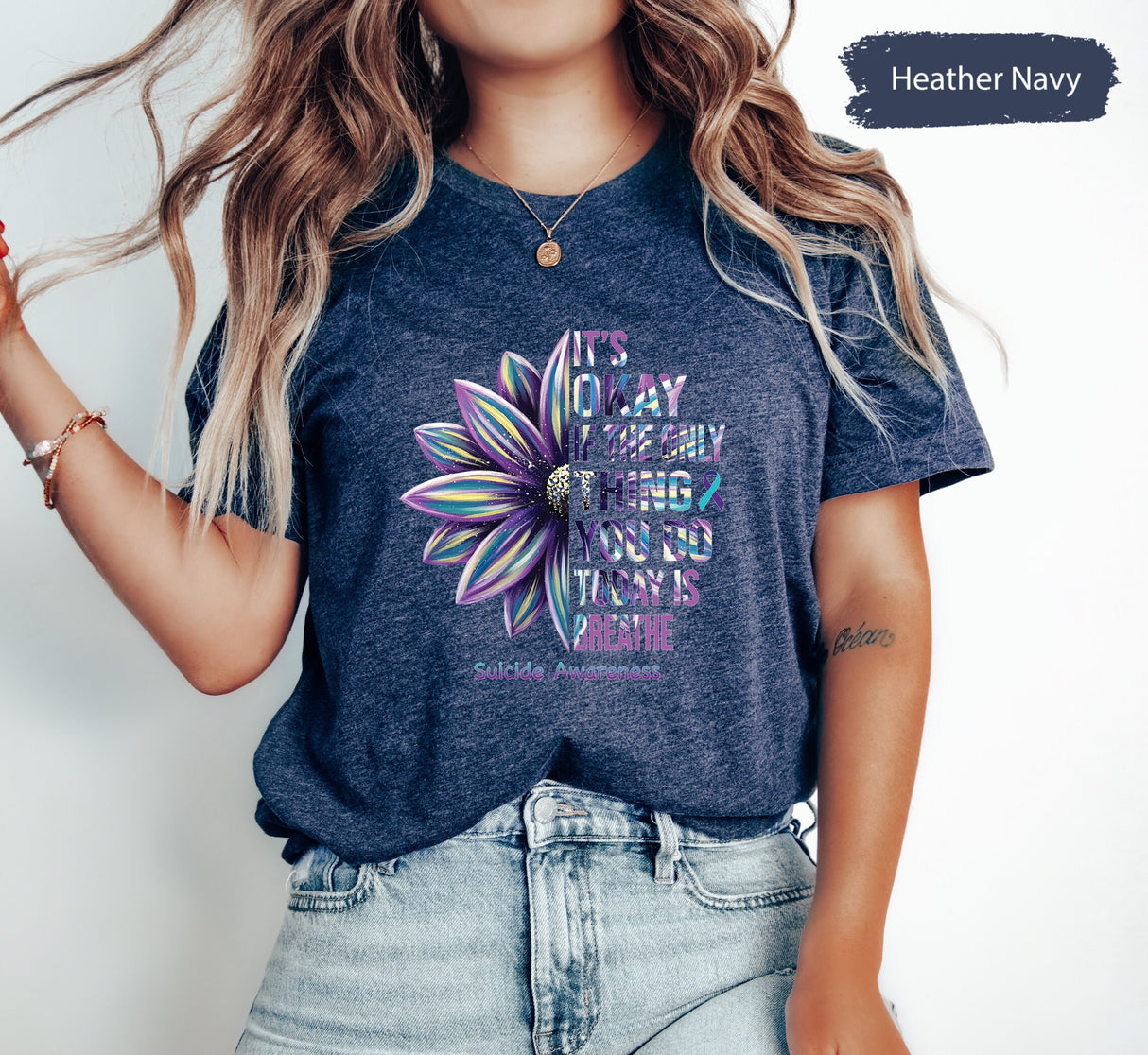 Suicide Awareness Shirt, Suicide Prevention, Breathe Shirt, Mental Health Shirt, Sunflower Suicide Shirt, Therapist Shirt, Psychologist Tee