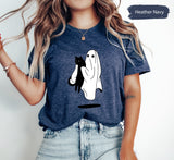 Cat Halloween Shirt, Ghost Halloween Shirt, Ghost Cat Shirt, Fall Shirt for Women, Funny Ghost Shirt, Halloween Ghost Cat Shirt, Ghost Tee