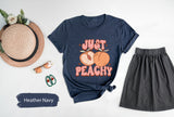 Just Peachy Shirt, Peachy TShirt, Summer Shirt, Summer Vibes Shirt, Shirts For Women, Women T Shirt, Retro Summer Shirt, Cute Women Shirt