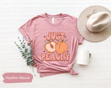 Just Peachy Shirt, Peachy TShirt, Summer Shirt, Summer Vibes Shirt, Shirts For Women, Women T Shirt, Retro Summer Shirt, Cute Women Shirt