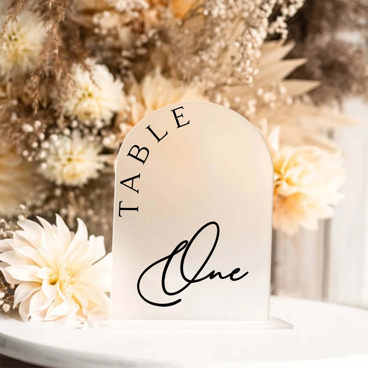Personalized Frosted Table Number, Custom Reserved Table Sign, Minimal ...