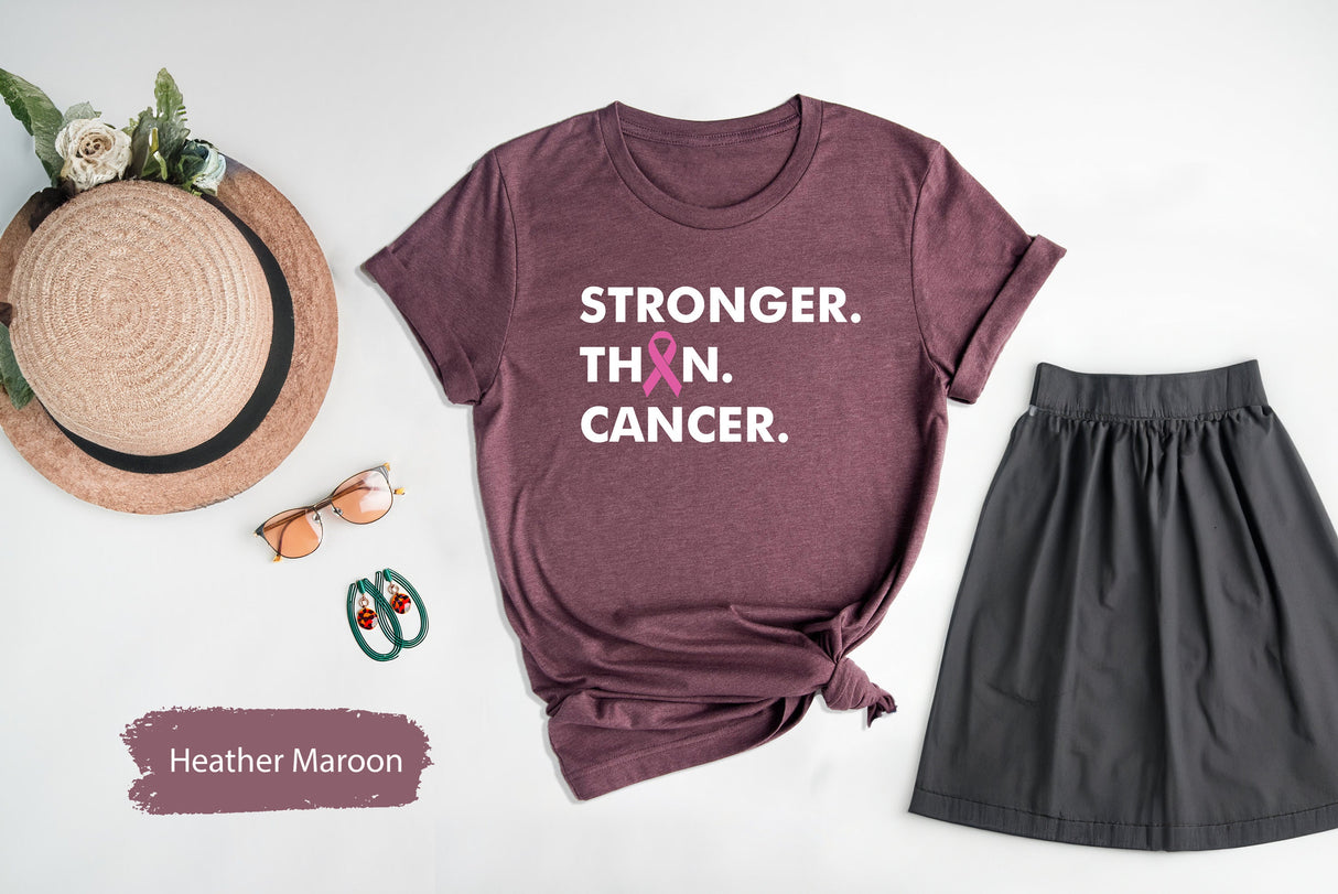 Stronger Than Cancer, Breast Cancer Shirt, Cancer Support Shirt, Cancer Awareness Shirt, Breast Cancer Shirts, Cancer Fighter Shirt