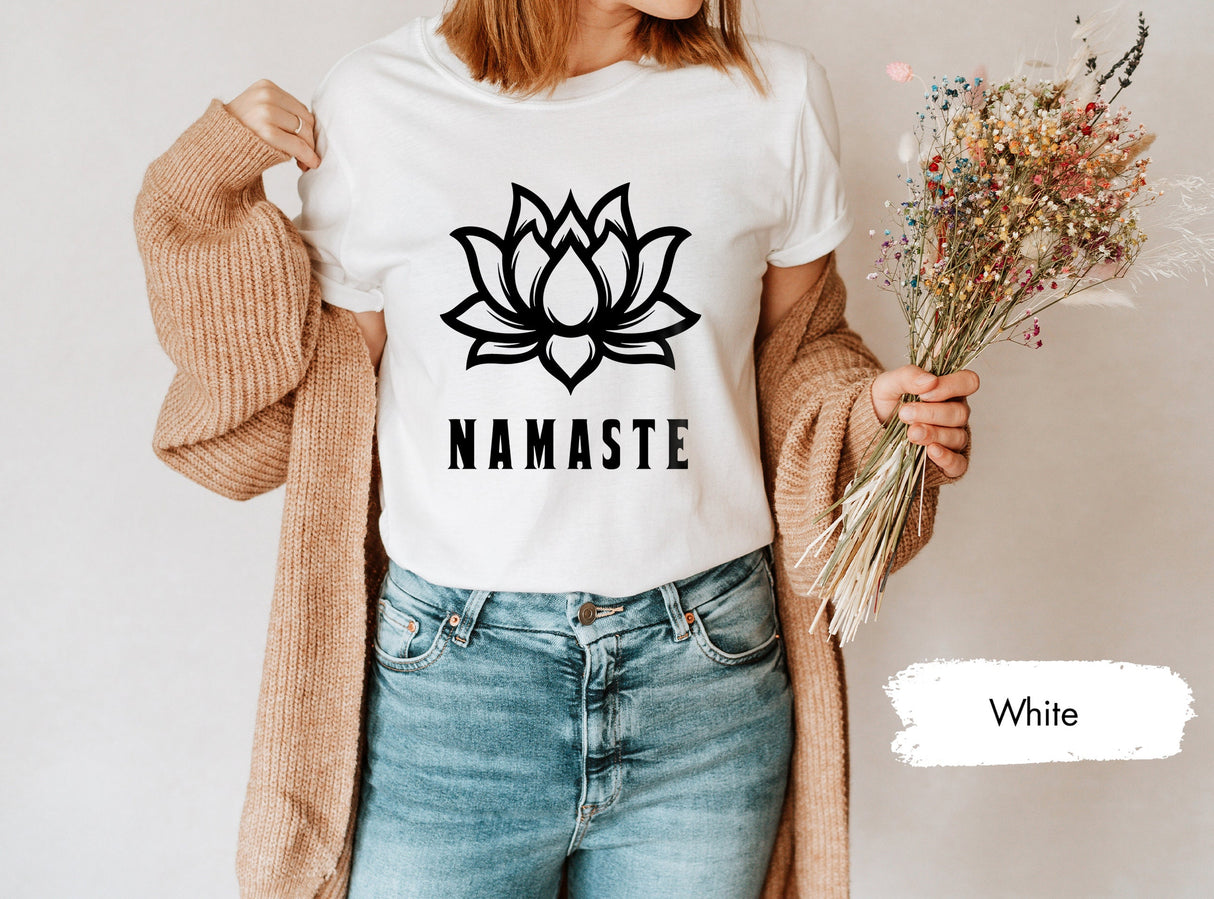 Namaste Shirt, Minimalist Lotus Pattern Tee, Lotus Flower Shirt, Meditation Shirt, Namaste Yall, Yoga Lover Shirt, Yoga Teacher Gift