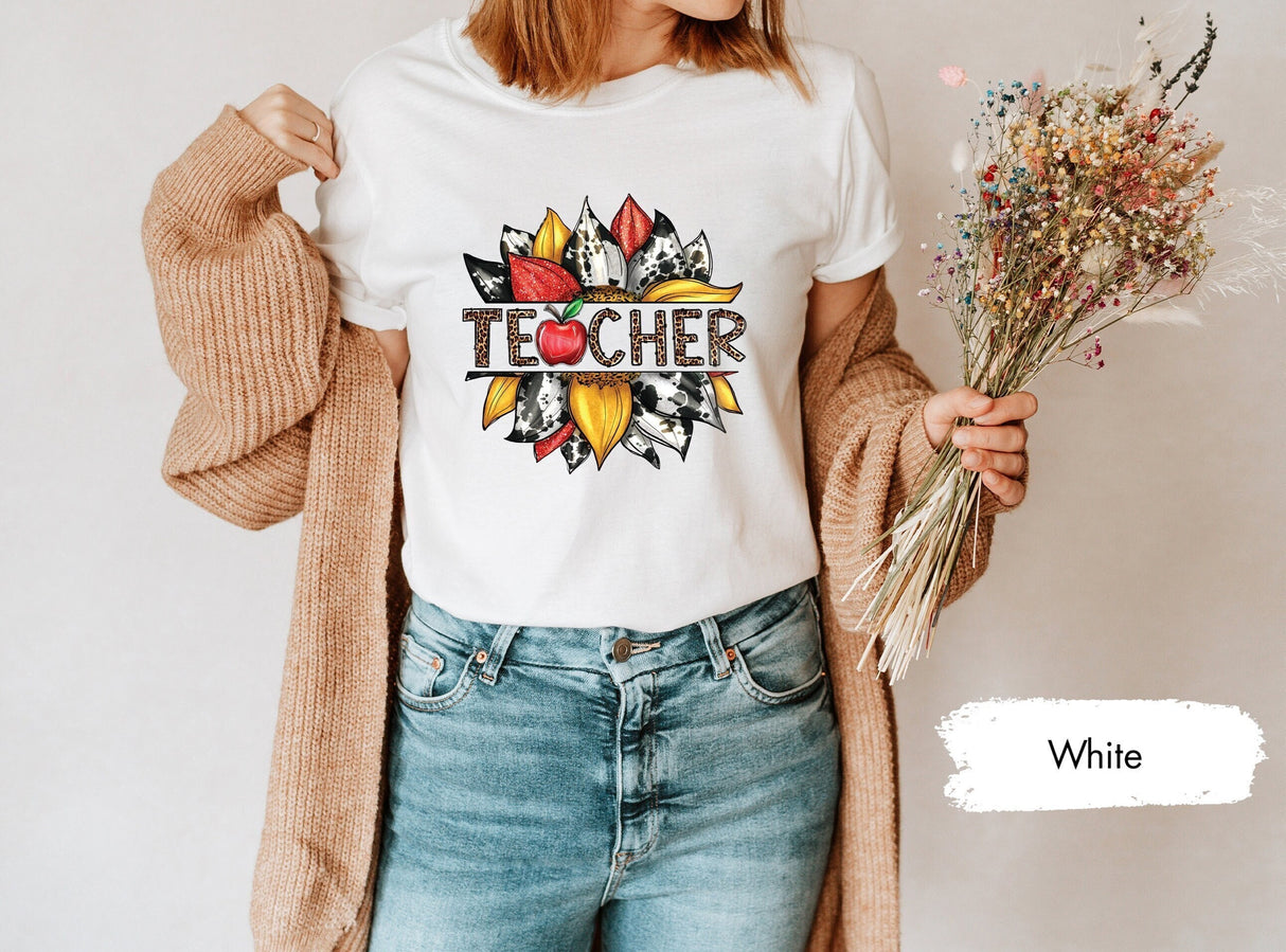 Teacher Shirts, Teacher TShirt, Teacher Gifts, Teacher Flower Shirt, Gift For Teacher, Teacher Appreciation, Teacher Life, Back To School