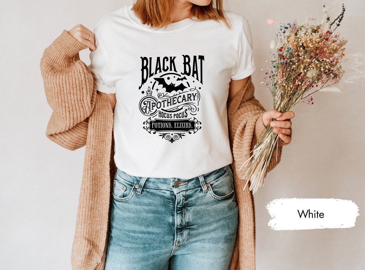 Black Cat Shirt, Halloween Shirt, Hocus Pocus Apothecary Shirt, Funny Black Cat Shirt, Spooky Season Shirt, Apothecary Shirt, Cat Lover Gift