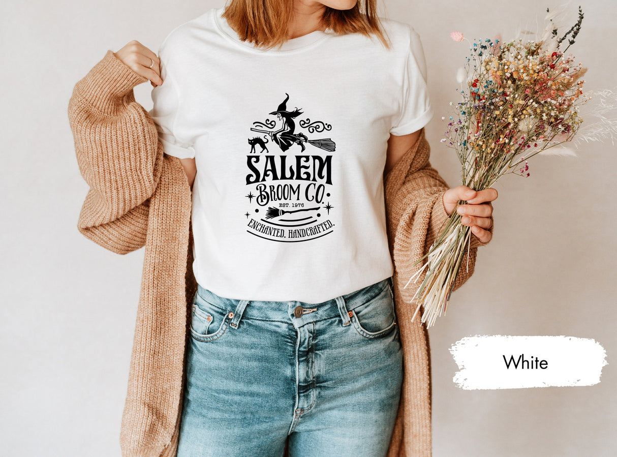 Funny Halloween Shirt, Salem Broom Co Shirt, Halloween Shirt,Witches Shirt, Hocus Pocus Shirt, Witchy Shirt, Halloween Gift, Cat Tshirt