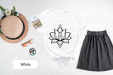 Lotus Flower T-Shirt, Botanical Shirt, Yoga Shirt, Namaste Shirt, Mandala Shirt, Yoga Teacher Gift, Yoga Lover Shirt, Yogi Gifts