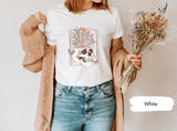 Boho Floral Skull Shirt, Floral Skull Shirt, Boho TShirt, Skeleton Shirt, Womens Graphic Tee, Wildflowers Skull Shirt, Halloween Party Shirt