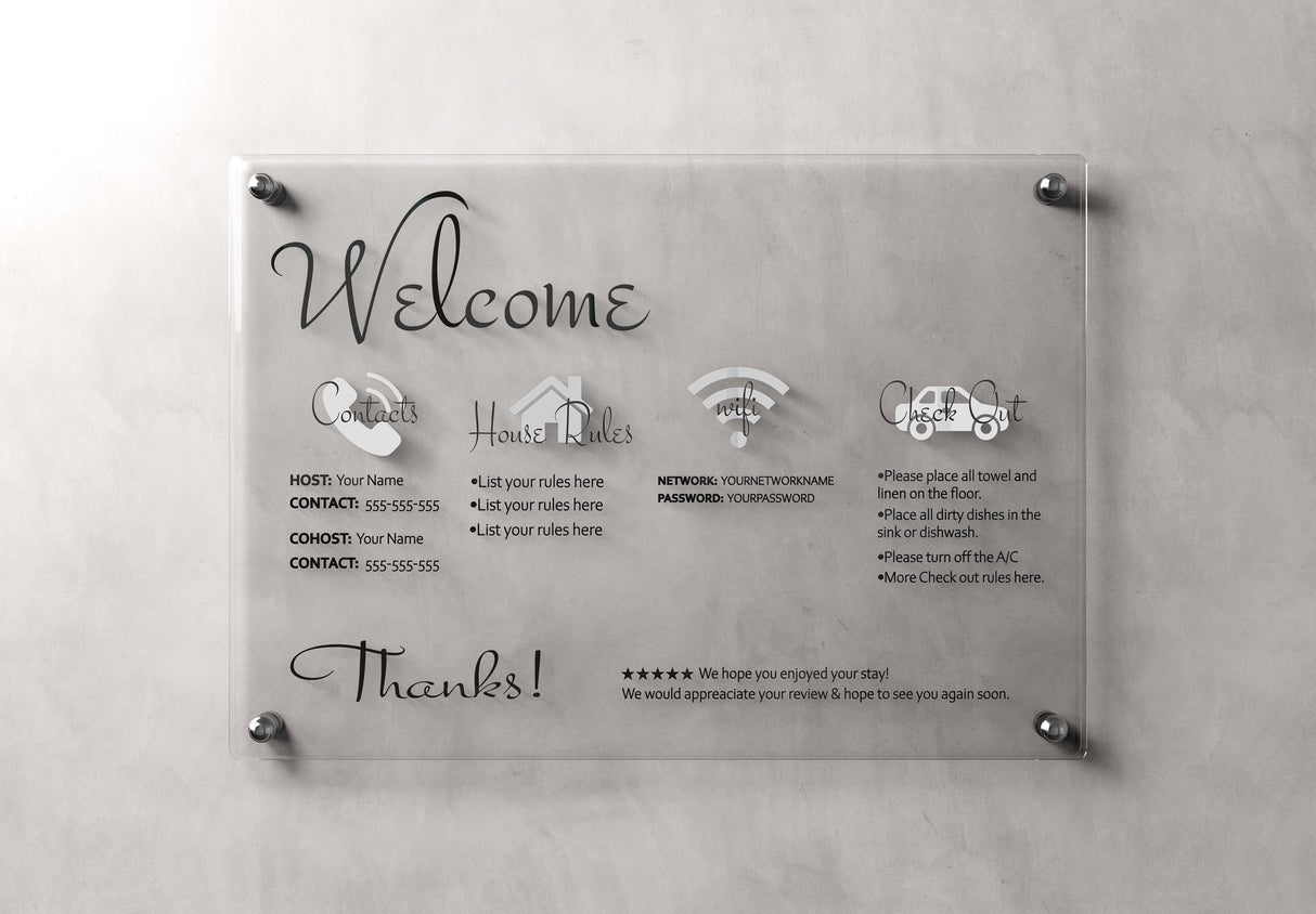 AirBnb Guest Arrival Welcome Sign, AirBnb House Rules, Guest Welcome Book, Sort Term Rental Welcome Sign, Beach House Guide, AirBnb Hosts - Arria Home