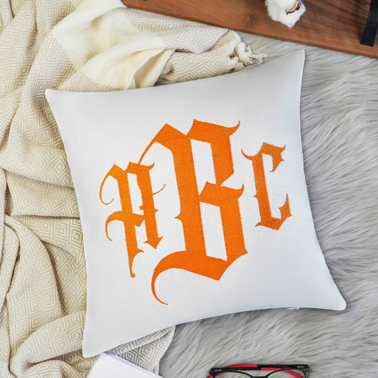 Monogram Housewarming Embroidery Pillow, Personalized Monogramed Pillow, New Home Gift, Realtor Closing Gift, First Home Gift, Custom Pillow - Arria Home