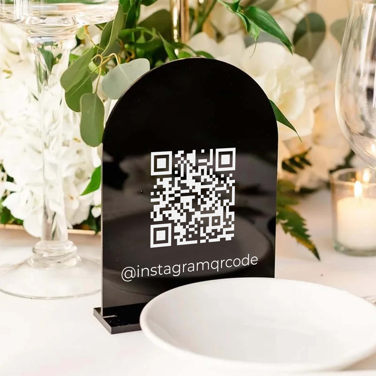 Personalized QR Code Sign, Custom Reception Payment Sign, Facebook Cashapp Venmo Zelle Instagram QR Code Sign, Get Social with Us, Plaque - Arria Home