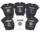 Matching Couples Cruise Shirt, Captain T-shirt, Co-captain, Skipper Shirts, First Mate, Matching Cruise Shirts, Cruise Tshirt, Boating Shirt