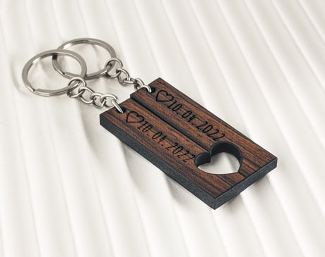 Personalized Song Code Keychain, Music Scannable Keychain, Best Friend Matching Keychain Charm, Wooden Song Keychain, Custom Friendship Gift - Arria Home