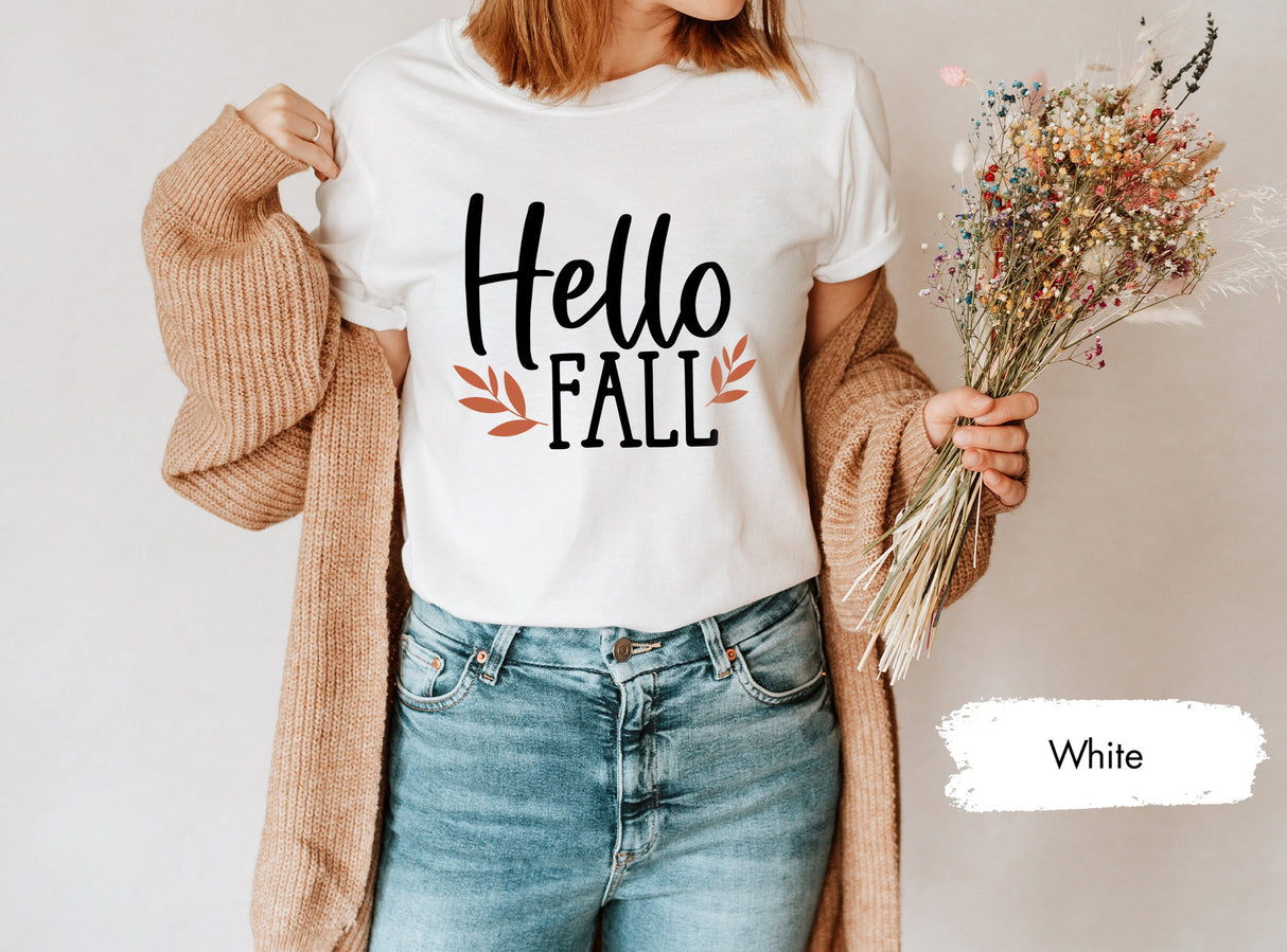 Hello Fall Shirt, Fall TShirt, Fall Season Shirt, Fall Outfit, Spooky Season Shirt, Womens Fall Shirt, Trendy Fall Shirt, Fall T Shirt