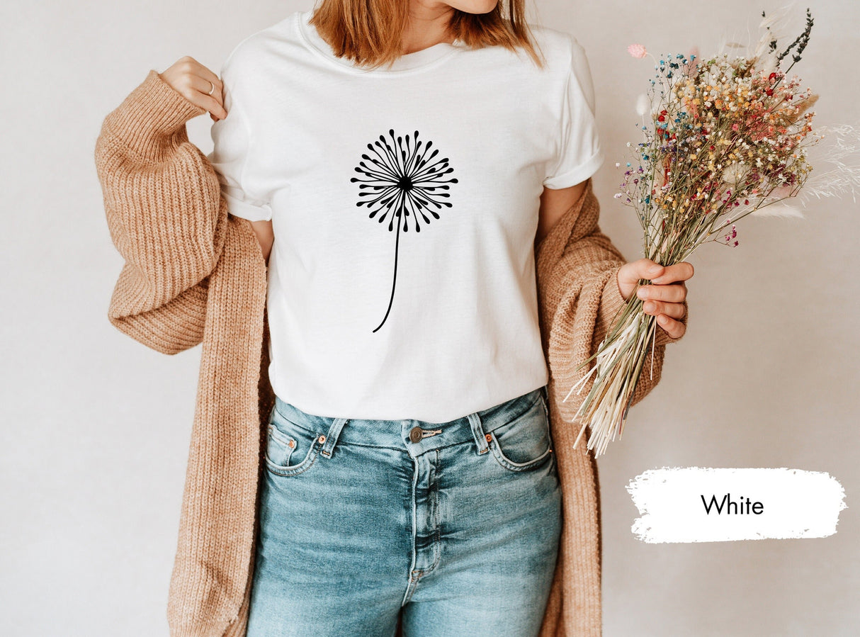 Dandelion Shirt Women, Dandelion Shirt, Wildflower Shirt, Boho Shirt, Plant Lover Shirt, Inspirational Shirt, Botanical Shirt, Plant TShirt