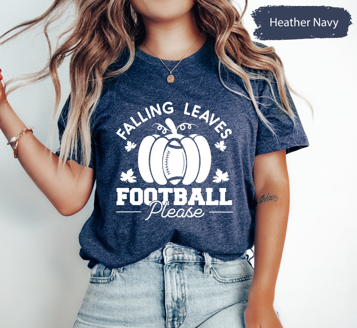 Football Shirt, Pumpkin Shirt, Tis The Season Shirt, Football Season Shirt, Fall Season Shirt, Falling Leaves Football Please Shirt