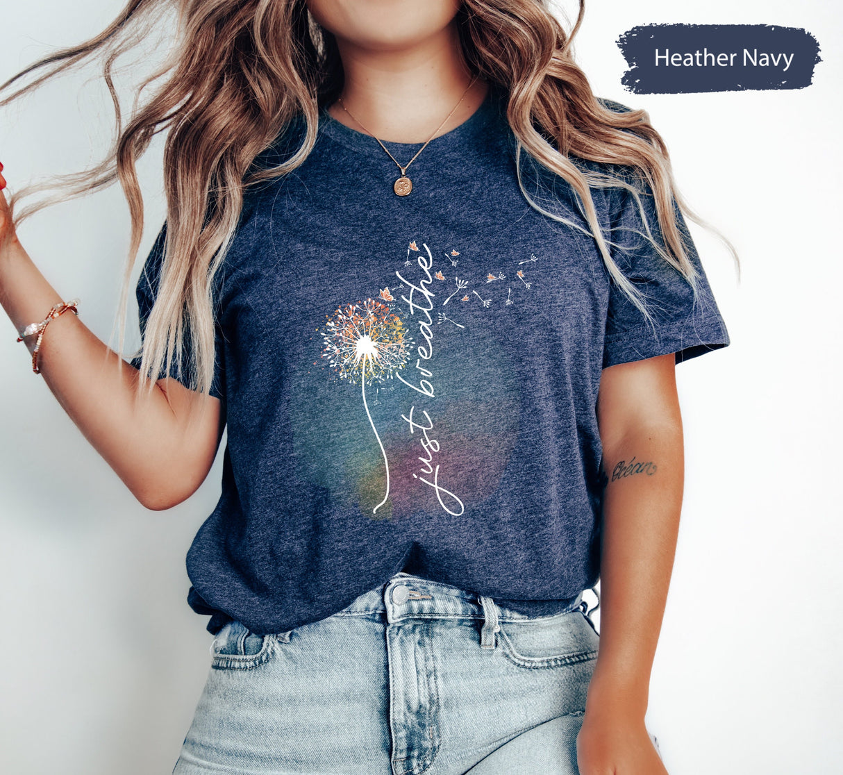 Mental Health Shirt, Just Breathe Dandelion Shirt, Dandelion TShirt, Just Breathe Floral Shirt, Kindness Gift, Breathe Shirts