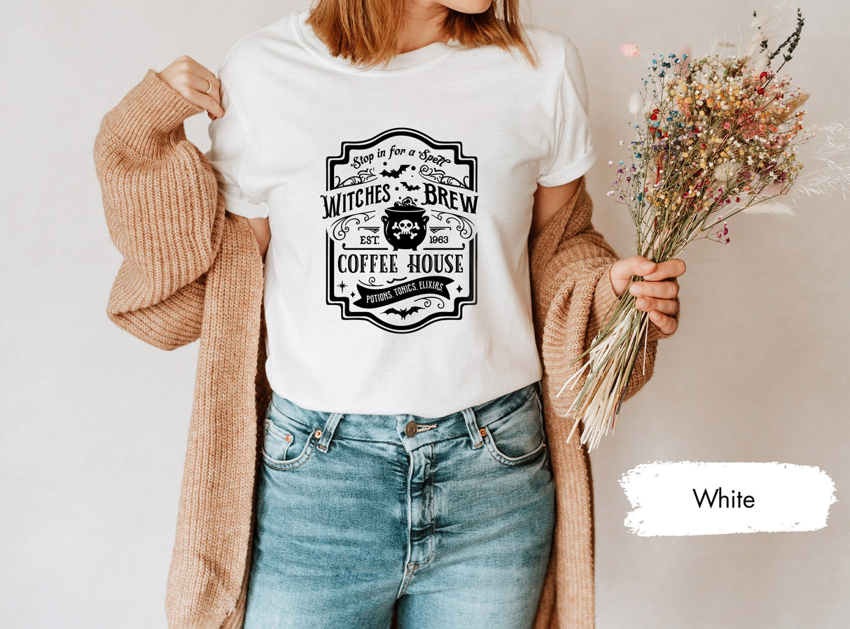 Witches Brew Coffee Tshirt, Halloween Shirt, Gift for Halloween, Halloween for Women, Sanderson Shirt, Witchy Shirt, Halloween Gift