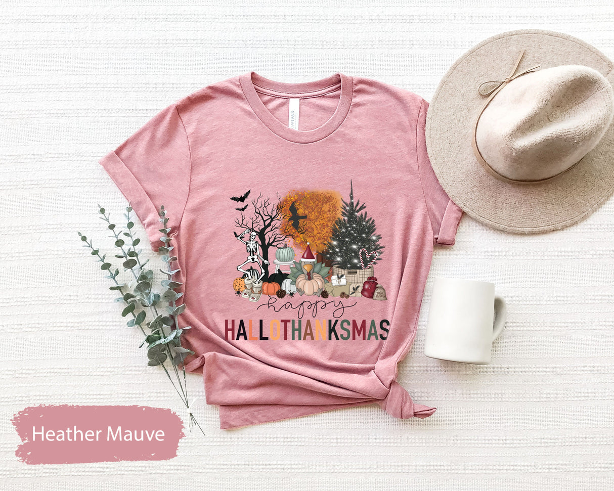 Happy Hallothanksmas Shirt, Fall Season Shirt, Hallothanksmas Shirt, Halloween Shirt, Thanksgivin Shirt, Christmas Shirt, Fall TShirt