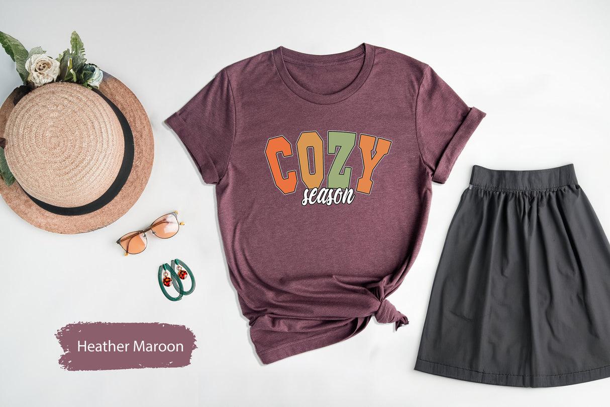 Cozy Season Shirt, Cozy Vibes Shirt, Fall Season Shirt, Fall TShirt, Womens Fall Shirts, Fall Vibes Shirt, Fall Gift, Retro Fall Shirt