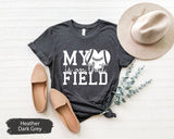 Womens Football Shirt, Football Shirt, Football Mom Shirt, Football Mama Gift, Game Day Shirt, Sports Mom Shirt, My Hearth is On That Field