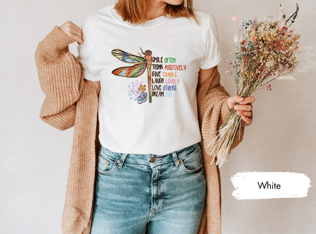 Motivational Shirt, Inspirational Shirt, Positive Quotes Tee, Inspirational Saying Tee, Positivity Shirt, Dragonfly Shirt, Kindness Gift