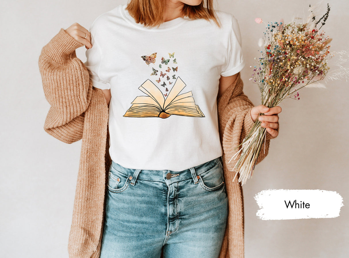 Butterfly Book Shirt, Book TShirt, Reading Shirt, Reading Gift, Bookish Shirt, Book Club Shirt, Librarian Shirt, Library Shirt, Bookworm Tee