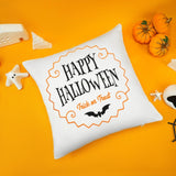 Embroidered Happy Halloween Pillow, Outdoor Fall Decorations, Trick or Treat Bat Decor, Halloween Porch Patio Pillow, Grandma Halloween Gift - Arria Home