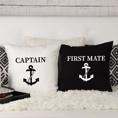 Boating Pillow, Sailing Pillow, Nautical Pillowi Boating Couple Pillow, Couple Pillow Cases, Nautical Gifts, Captain First Mate Pillow - Arria Home