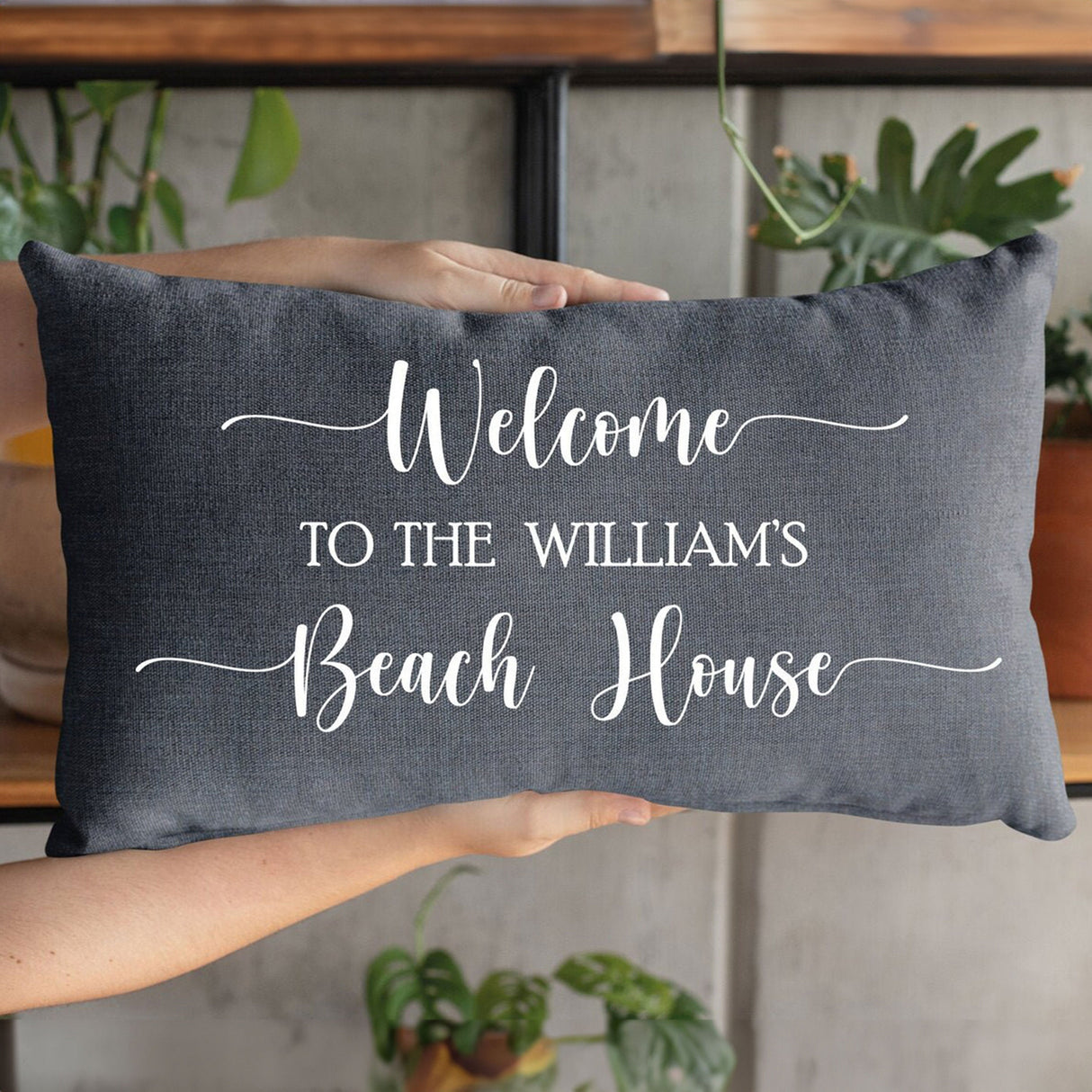 Beach House Pillow, Housewarming Gift, Beach House Decor, Nautical Beach House, Housewarming Pillow, Sunbrella Pillow, Patio Pillow Case - Arria Home