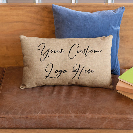 Logo Pillow, Personalize Logo Pillow, Company Pillow, Custom Burlap Pillow, Company Logo Pillow, Company Decor, Office Decor, Custom Pillow - Arria Home