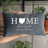 Personalize Home State Pillow, Home State Cushion, Housewarming Gift, New Home Gift, Custom Pillowcase, Home Decor, House Throw Pillow Cover - Arria Home