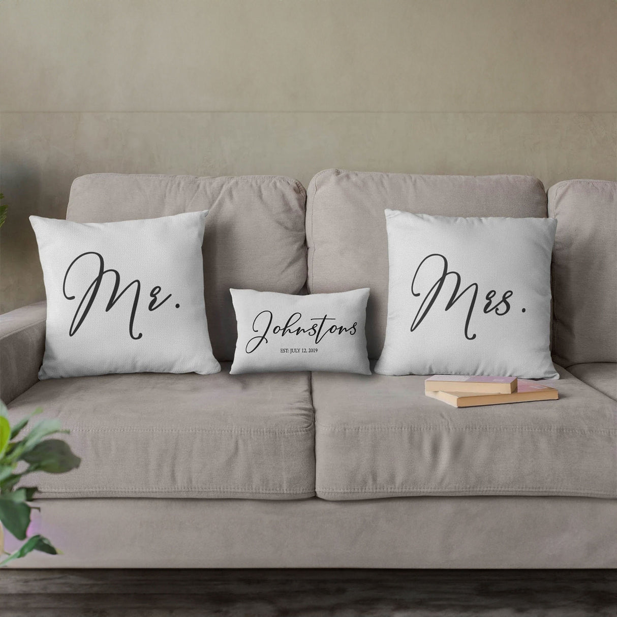 Custom Pillow Covers, Wedding Gift, Family Pillow Cases, Mr And Mrs Pillow, Bridal Pillow, Engagement Gift, Housewarming - Arria Home