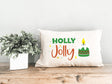 Holy Jolly Custom Christmas Pillow, Christmas Pillow, Christmas Decor, Christmas Cushion, Gift for Christmas, Lumbar Pillow, Throw Pillow - Arria Home