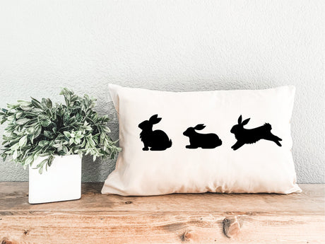 Easter Bunny Pillow, Spring Rabbit Pillow, Bunny Pillow, Easter Bunny Lumbar Pillow, Custom Pillow Cover, Easter Decoration, Spring Decor - Arria Home