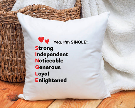 Funny Single Custom Gift Pillow, Divorce Party Decor, Valentines Day Joke Bestfriend Gift, BFF Gift, Humorous Gift, Divorce Gift, Decorative - Arria Home