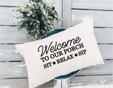 Funny Welcome Porch Pillow, Porch Life Decor, Garden Bench Pillow, Spring Outdoor Pillow, Farmhouse Decor, Custom Pillow, Personalized - Arria Home