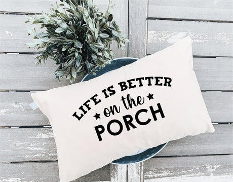 Porch Life Pillow, Outdoor Garden Decor, Porch Swing Chair Pillow, Outdoor Pillows, Lumbar Bench Pillow, Throw Pillow, Country Decor, Gift - Arria Home