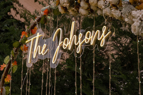 Custom Wedding Neon Sign Light, Custom Name Neon Sign, Personalized Wedding Decoration, Wedding Backdrop Light, Custom Neon Sign, Decoration - Arria Home