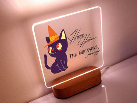 Halloween Custom Night Light Decoration Personalized Led Night Light, Halloween Decor, Spooky Decor, Halloween Family Sign Home Decor - Arria Home