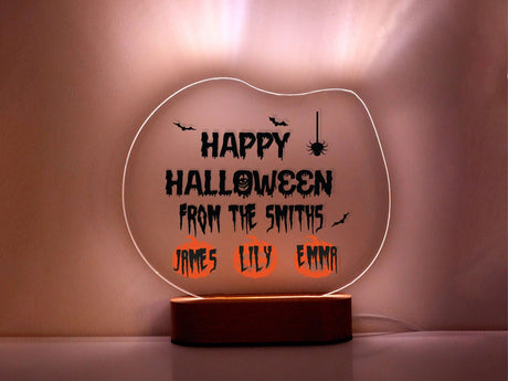 Personalized Grandma Names Halloween Led Night Light, Custom Night Light Halloween Decorations, Happy Halloween, Trick or Treat Sign Light - Arria Home