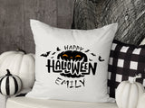 Personalized Halloween Decorative Pillow, Custom Throw Pillow, Fall Lumbar Pillow, Spooky Season, Trick or Treat, Witch Pillow, Ghost Pillow - Arria Home