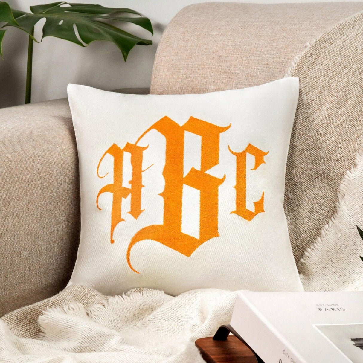 Monogram Housewarming Embroidery Pillow, Personalized Monogramed Pillow, New Home Gift, Realtor Closing Gift, First Home Gift, Custom Pillow - Arria Home